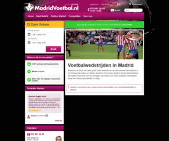 Madridvoetbal.nl(Tickets voor La Liga met Madrid en Real Madrid en Santiago Bernabeu of Atletico Madrid) Screenshot