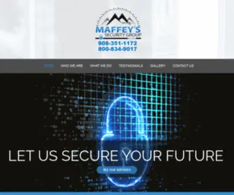 Maffeys.com(Business Security Locksmith Solutions Installations Union County NJ) Screenshot