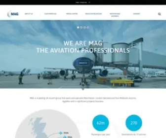 Magairports.com(MAG is a leading UK airport group and owns and operates three UK airports) Screenshot