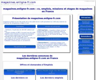 Magazines-Enligne.com(Cv, emplois, missions et stages de magazines en France) Screenshot