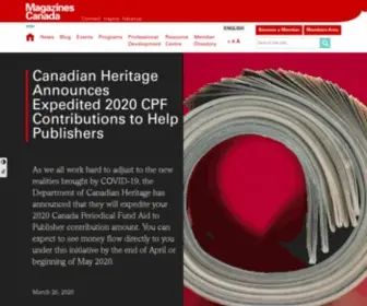 Magazinescanada.ca(Magazines Canada) Screenshot