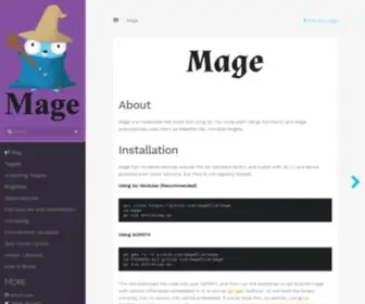 Magefile.org(Mage) Screenshot