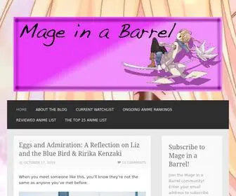 Mageinabarrel.com(An Anime Blog for Those Who Want to Find Magic in Unexpected Places) Screenshot
