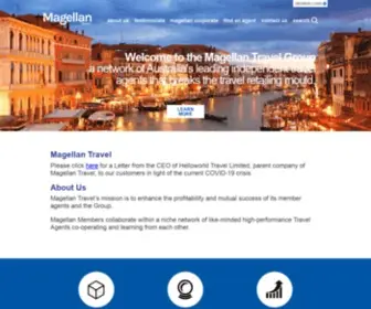 Magellantravel.com.au(Magellan Travel Australia's exclusive member network for independent Travel Agents) Screenshot