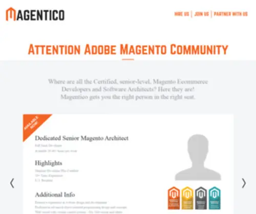 Magentico.com(A Magento Agency) Screenshot