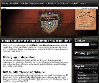 Magicers.nl(Magic winkel met Magic kaarten prijsvergelijking) Screenshot