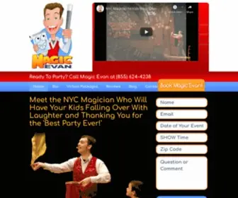 Magicevan.com(NYC Birthday Party Magician) Screenshot