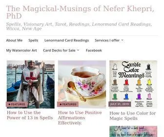 Magickalmusings.blog(Spellls, Visionary Art, Tarot, Readings, Lenormand Card Readings, Wicca, New Age) Screenshot