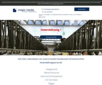 Magicmedia-GMBH.de(Seit 2001 bundesweit im Einsatz mit technischem Veranstaltungspersonal) Screenshot