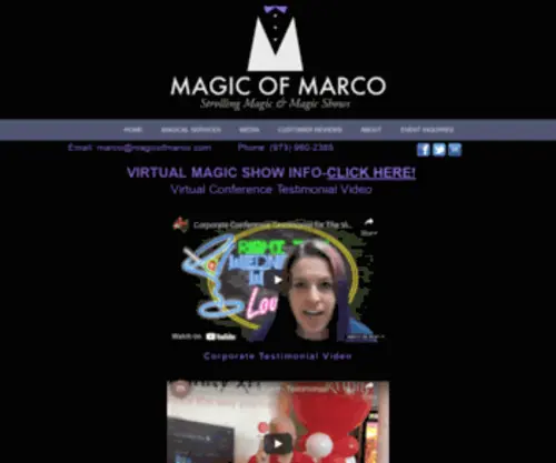 Magicofmarco.com(Magic of Marco) Screenshot