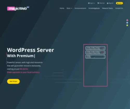 Magicwebhost.com(Portal Home) Screenshot