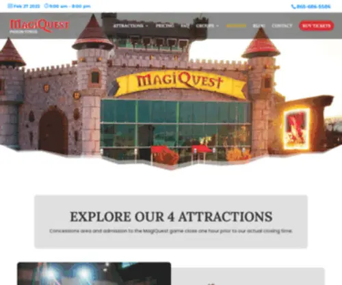 Magiquestpf.com(The magiquest castle in pigeon forge) Screenshot