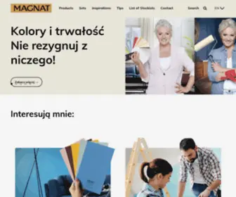 Magnatfarby.pl(MAGNAT to marka oferująca wysokiej jakości kolorowe farby oraz struktury dekoracyjne do wnętrz) Screenshot