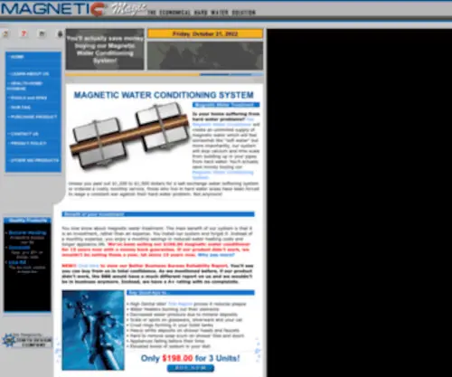Magnetic-Water.com(Magnetic water treatment with our magnetic water conditioner is the solution to your hard water problem) Screenshot