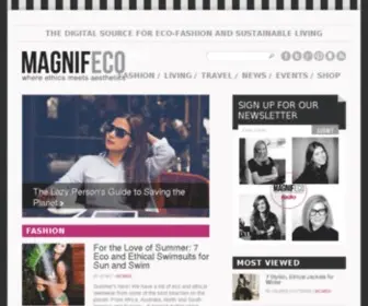 Magnifeco.com(Eco-fashion, sustainable living, ethical style) Screenshot