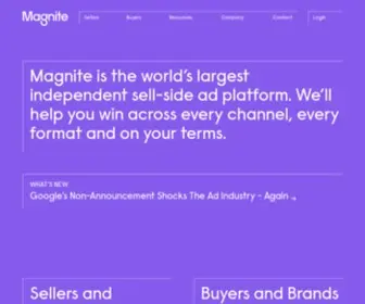 Magnite.com(The Largest Independent Sell) Screenshot