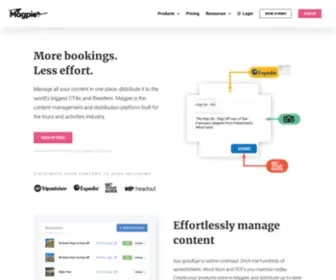 Magpie.travel(Content management for the Tours and Activity industry) Screenshot