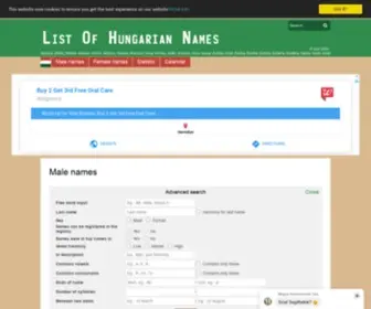 Magyarnevek.com(List Of Hungarian Names) Screenshot