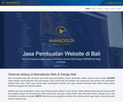 Mahadisuta.com(Jasa Pembuatan Web di Bali dengan GARANSI dan GRATIS Konsultasi Optimasi Selamanya) Screenshot