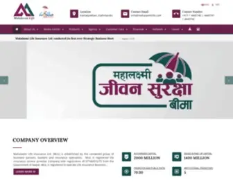 Mahalaxmilife.com.np(Mahalaxmi Life Insurance) Screenshot