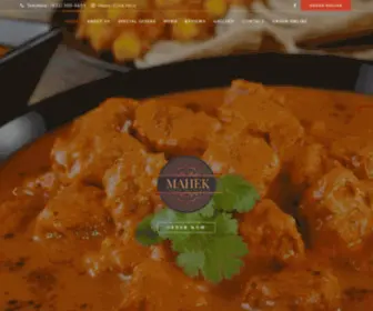 Mahekindianrestaurant.com(Mahek Indian Restaurant) Screenshot