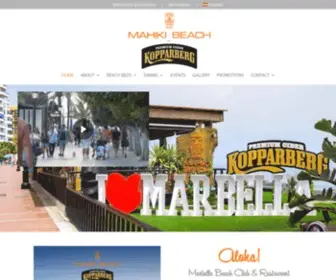 Mahikibeach.com(Marbella Beach Club & Restaurant) Screenshot