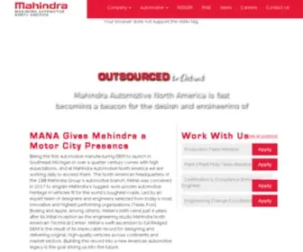 Mahindraautomotivena.com(Mahindra Automotive North America) Screenshot