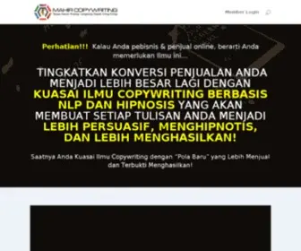 Mahircopywriting.com(Platform Pembelajaran Copywiriting #1 Di Indonesia) Screenshot