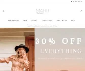 Mahlithelabel.com(MAHLI THE LABEL) Screenshot