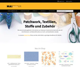 Mai-Stoffe.de(Patchwork, Textilien, Stoffe und Zubehör) Screenshot