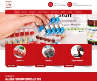 Maidenpharma.com(Maiden Pharmaceuticals Ltd) Screenshot