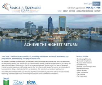 Maigesizemore.com(CPA Firm offering tax) Screenshot