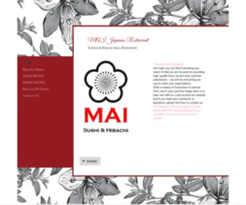 Maijapaneserestaurant.com(MAI Japanese Restaurant) Screenshot
