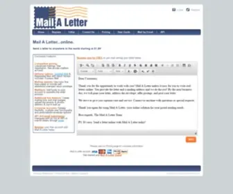 Mailaletter.com(Mail A Letter Online) Screenshot