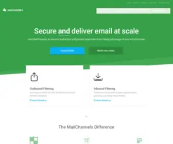 Mailchannels.com(Email Security for Hosting Providers) Screenshot
