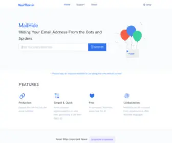 Mailhide.io(Protects Your Email Address from Internet Robot Spiders) Screenshot