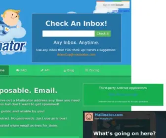 Mailinator.net(Let Them Eat Spam) Screenshot