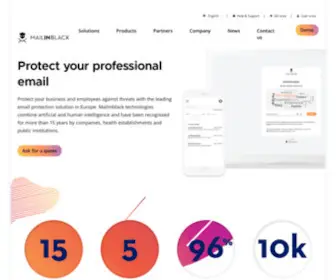 Mailinblack.com(Solutions de protection des messageries professionnelles) Screenshot