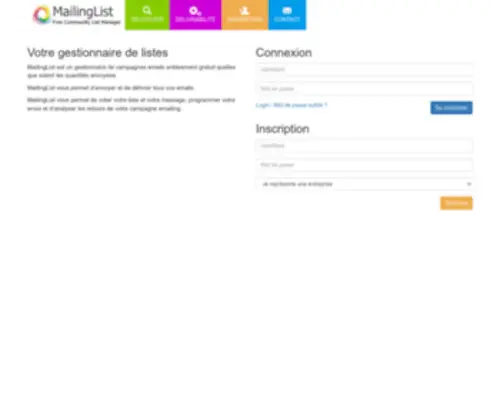 Mailinglist.fr(Gestionnaire de listes gratuit) Screenshot