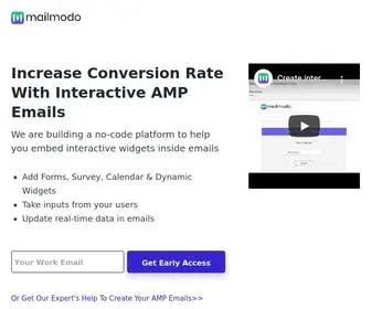 Mailmodo.com(Create interactive AMP emails yourself for free) Screenshot
