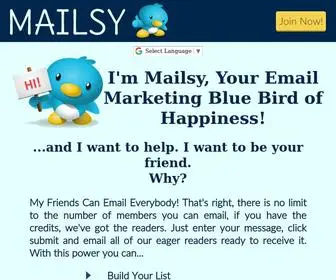 Mailsy.net(Mailsy is your email marketing happiness) Screenshot