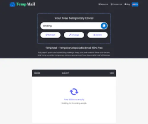 Mailtemps.com(Temp Mail) Screenshot