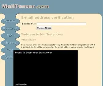 Mailtester.com(Check if an e) Screenshot