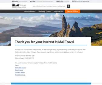 Mailukbreaks.co.uk(Thank you for your interest in Mail Travel) Screenshot