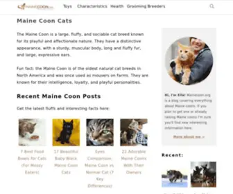 Mainecoon.org(Maine Coon Cats) Screenshot
