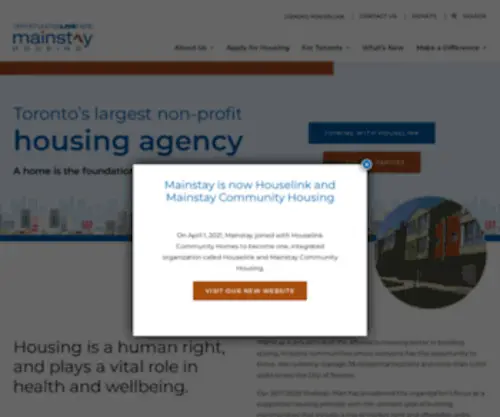 Mainstayhousing.ca(Mainstay Housing) Screenshot