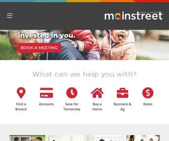 Mainstreetcu.ca(Mainstreet Credit Union) Screenshot