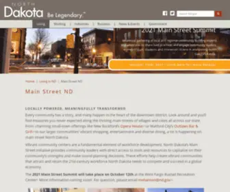 Mainstreetnd.com(The Main Street initiative) Screenshot