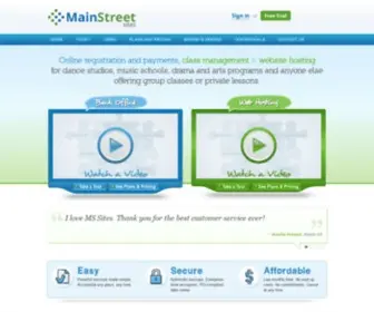 Mainstreetsites.com(Website hosting) Screenshot