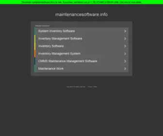 Maintenancesoftware.info(Maintenance Software) Screenshot